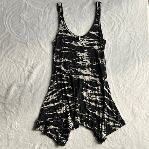 Robin K Tie-dye, Tiger Stripe, Off-white & Black Long Flare Tank